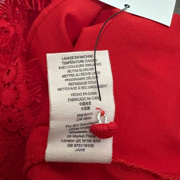 Saylor Jane‎ Mini Dress Bold Red Peekaboo Lace Sexy Date Night Cutout Size Small - Picture 10 of 10